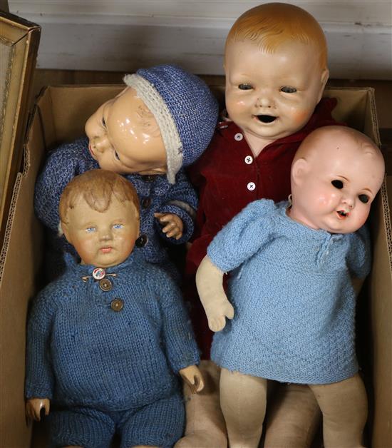 Four various dolls